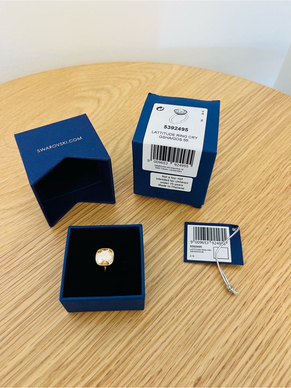 Swarovski Lattitude Ring - Gold Shadow Crystal, Size 55